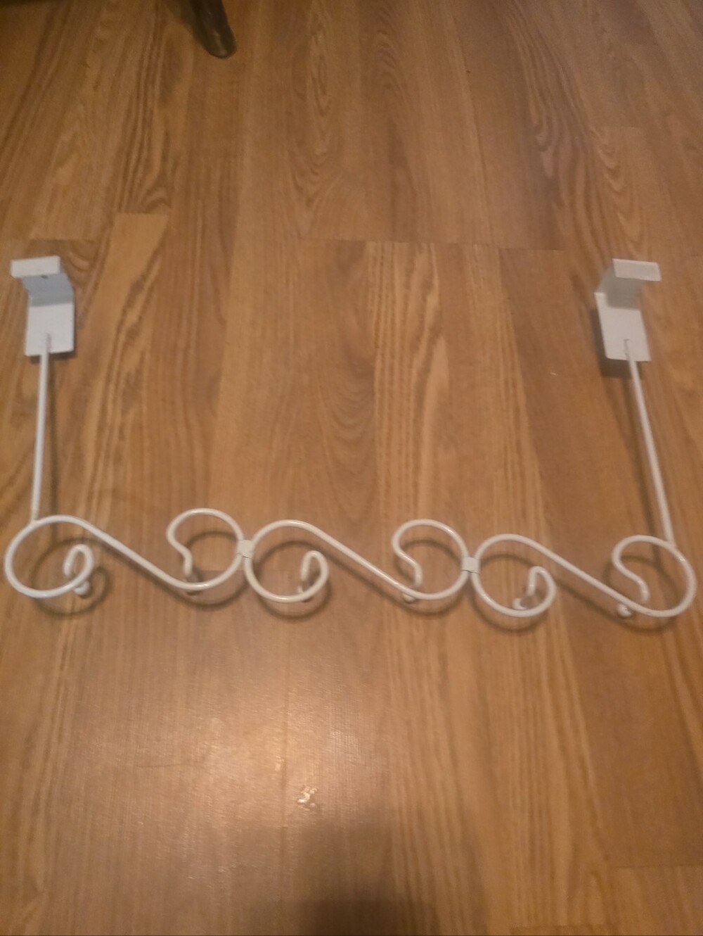 White Over-the-Door Decorative Wall Hook Rack